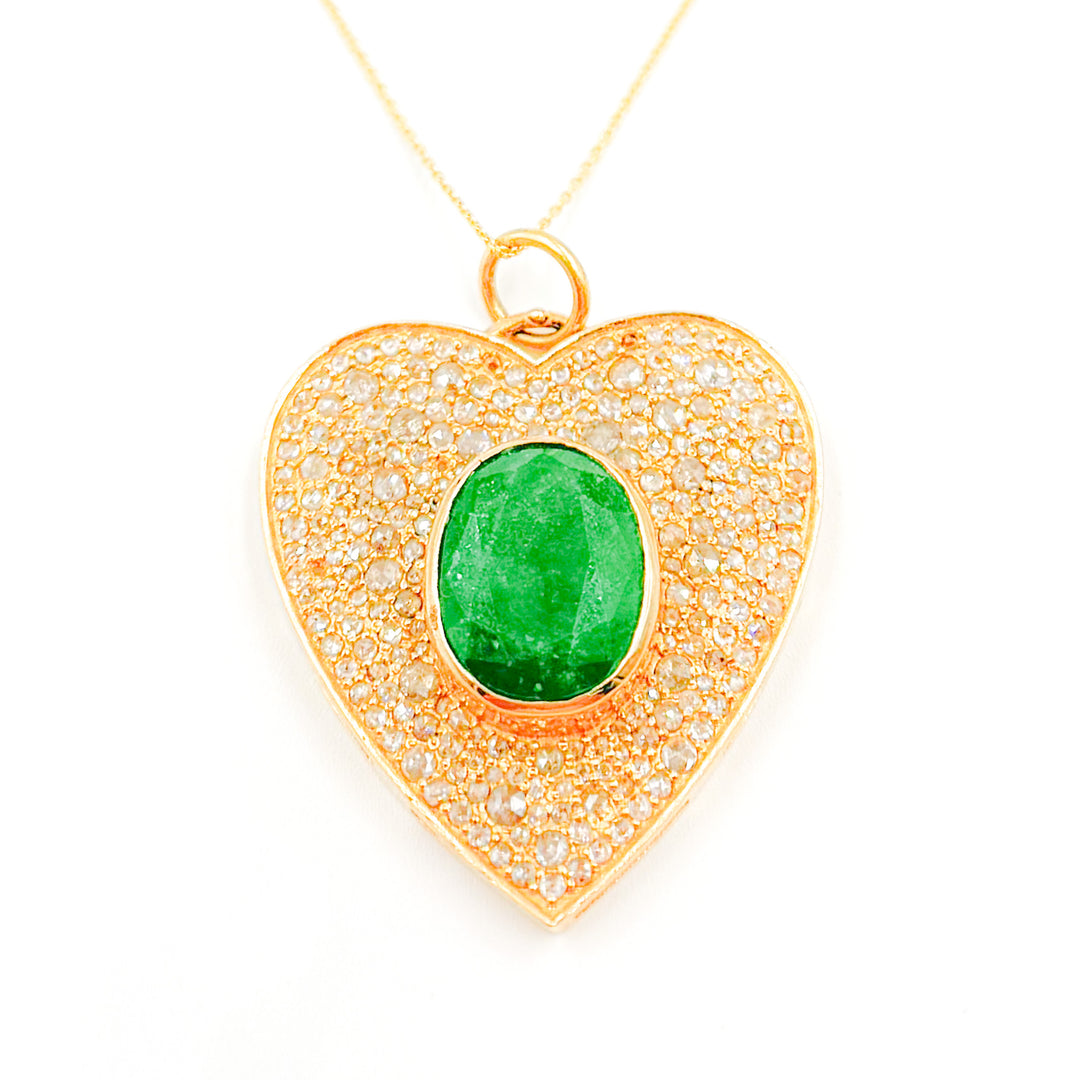 14K Solid Gold Heart Pendant