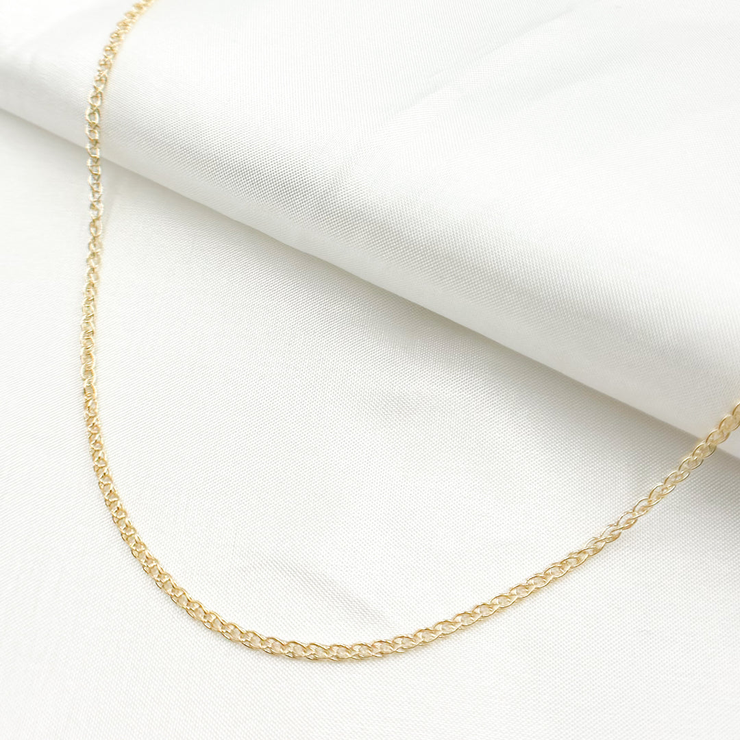 035SPLLG. 14K Solid Gold Wheat Chain