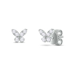 Load image into Gallery viewer, ER421140. 14K Solid Gold Diamond Butterfly Studs
