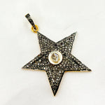 Load image into Gallery viewer, DP368. Diamond Sterling Silver Star Pendant with Polki Diamond
