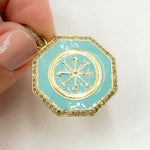 Load image into Gallery viewer, DP750A. Diamond Sterling Silver Fancy Enamel Pendant
