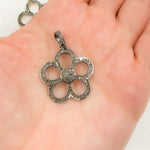 Load image into Gallery viewer, DP199. Diamond &amp; Sterling Silver Flower Pendant
