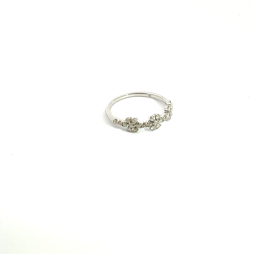 14K Solid Gold Diamond Flowers Band Ring. RFG17696
