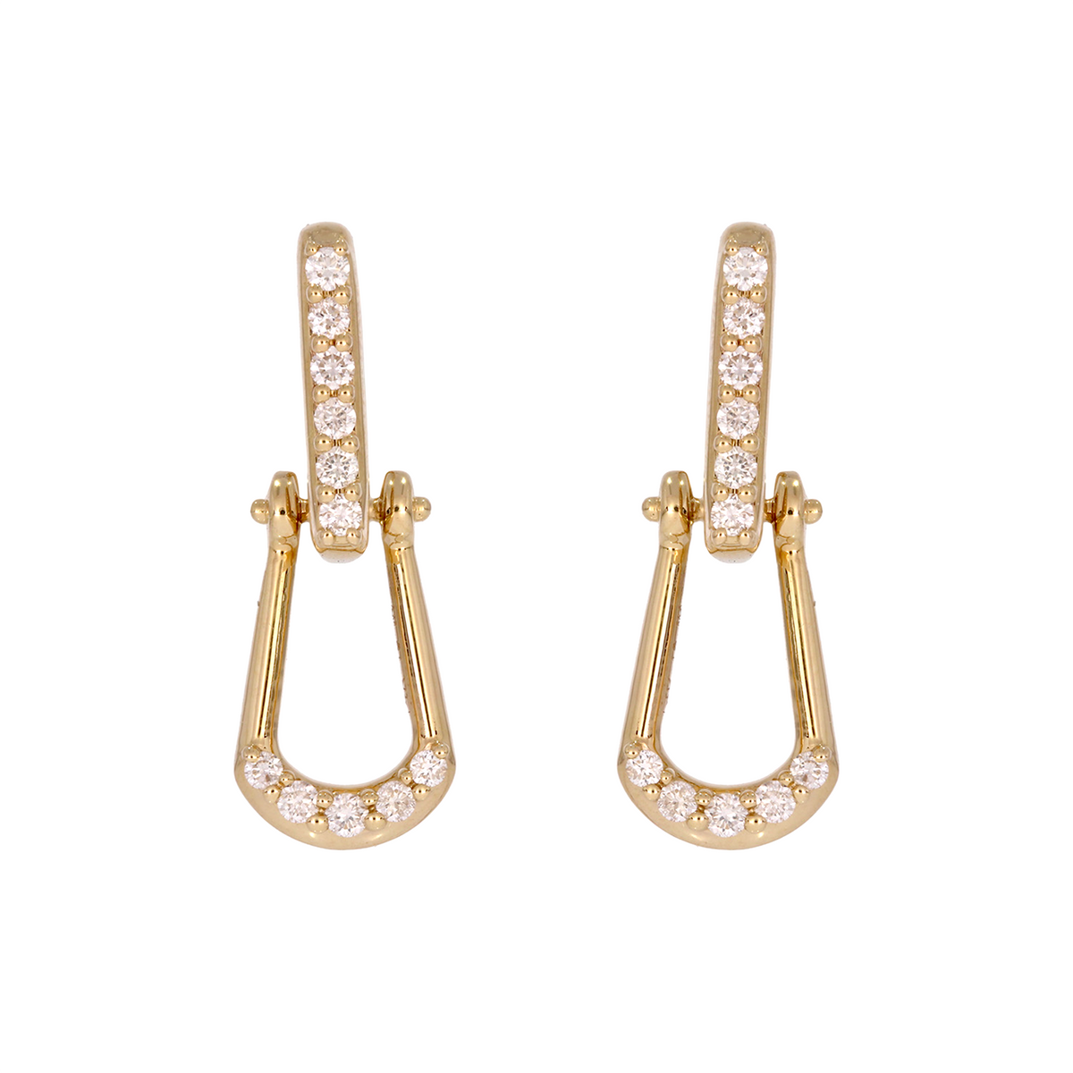 EFG54205. 14k Solid Gold Diamond Dangle Earrings