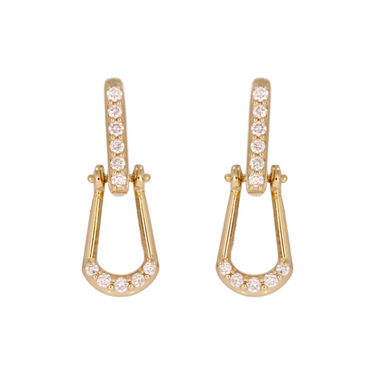 EFG54205. 14k Solid Gold Diamond Dangle Earrings