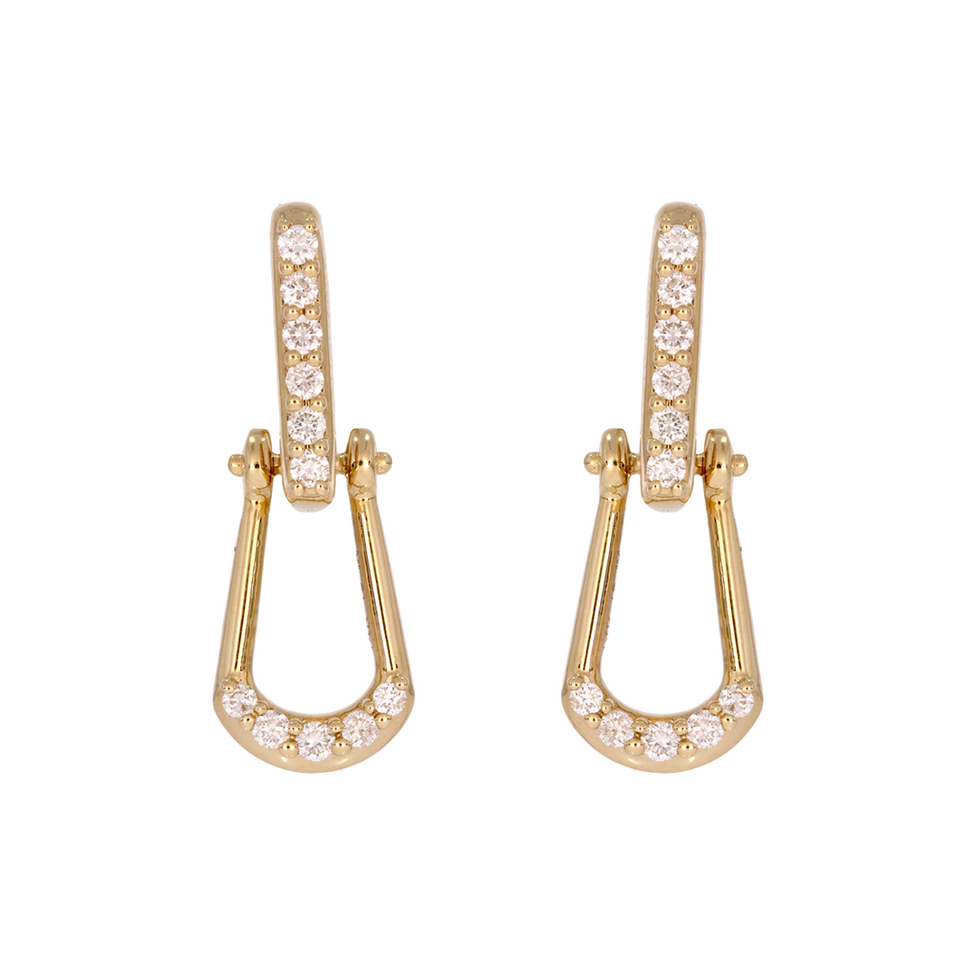 EFG54205. 14k Solid Gold Diamond Dangle Earrings
