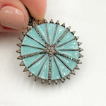 Load image into Gallery viewer, DP771A. Diamond Sterling Silver Round Star Enamel Pendant
