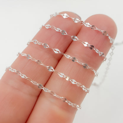 Z46SS. 925 Sterling Silver Flat Marina Chain