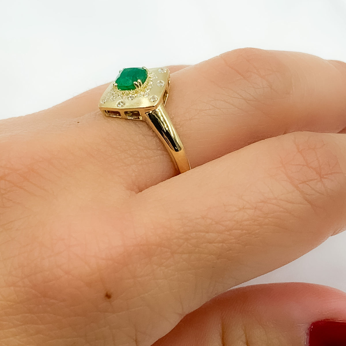 14K Solid Gold Diamond and Gemstone Ring.