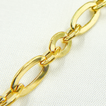 Load image into Gallery viewer, Gold Plated 925 Sterling Silver Short &amp; Long Flat Oval Link Chain. V61GP
