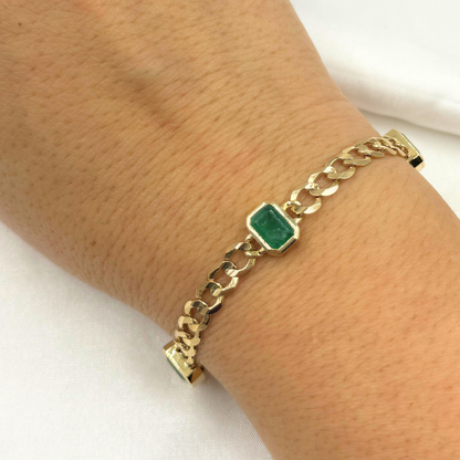 CB96105EM. 14k Solid Gold Gemstone Bracelet