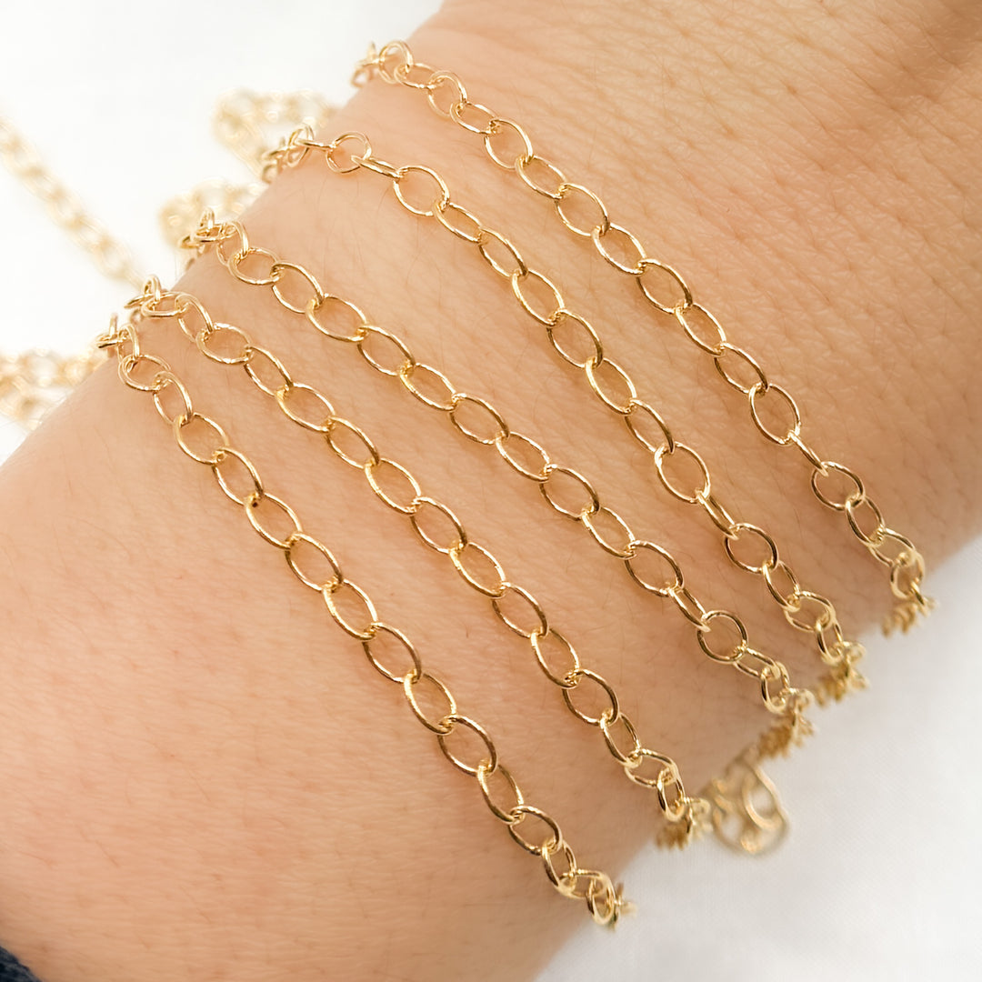 2208DRGF. Gold-Filled Smooth Cable Chain