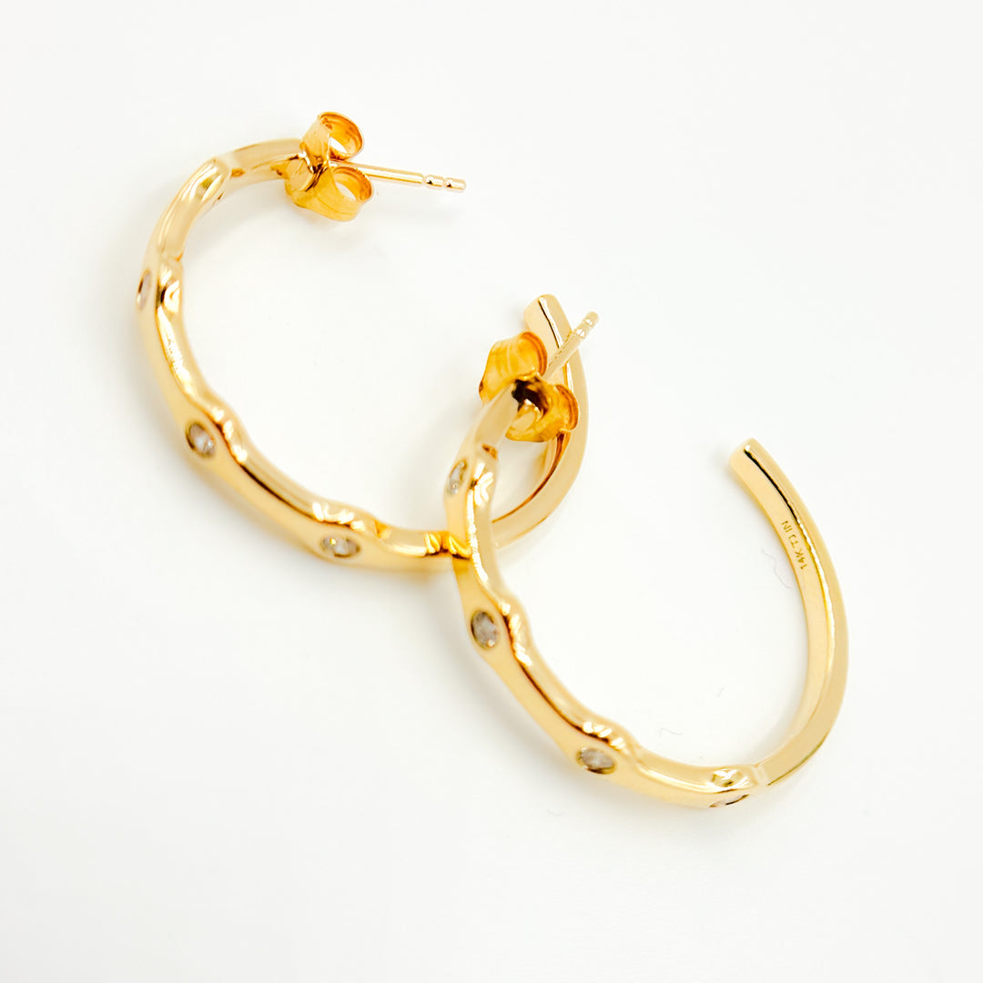 14k Solid Gold Hoops