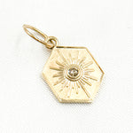 Load image into Gallery viewer, GDP104. 14K Solid Gold Diamond Hexagon Charm
