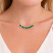 NFE71567. 14K Solid Gold Diamond and Gemstone Necklace