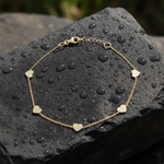 Load image into Gallery viewer, BRSET418. 14k Solid Yellow Gold Heart Link Bracelet