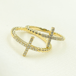 Load image into Gallery viewer, 14K Solid Gold Cross Diamond Ring. RFB17457
