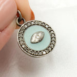 Load image into Gallery viewer, DC140A. Diamond Sterling Silver Round Eye Enamel Charm
