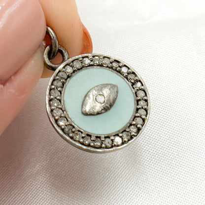 Buy Sterling Silver Round Eye Enamel Charms