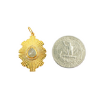 Load image into Gallery viewer, 14K Solid Gold Organic Shape Charm with Diamond and Gemstone. CGDP46
