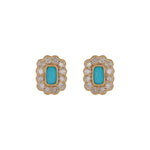Load image into Gallery viewer, EFI54128. 14k Solid Gold Diamond and Gemstone Studs Earrings