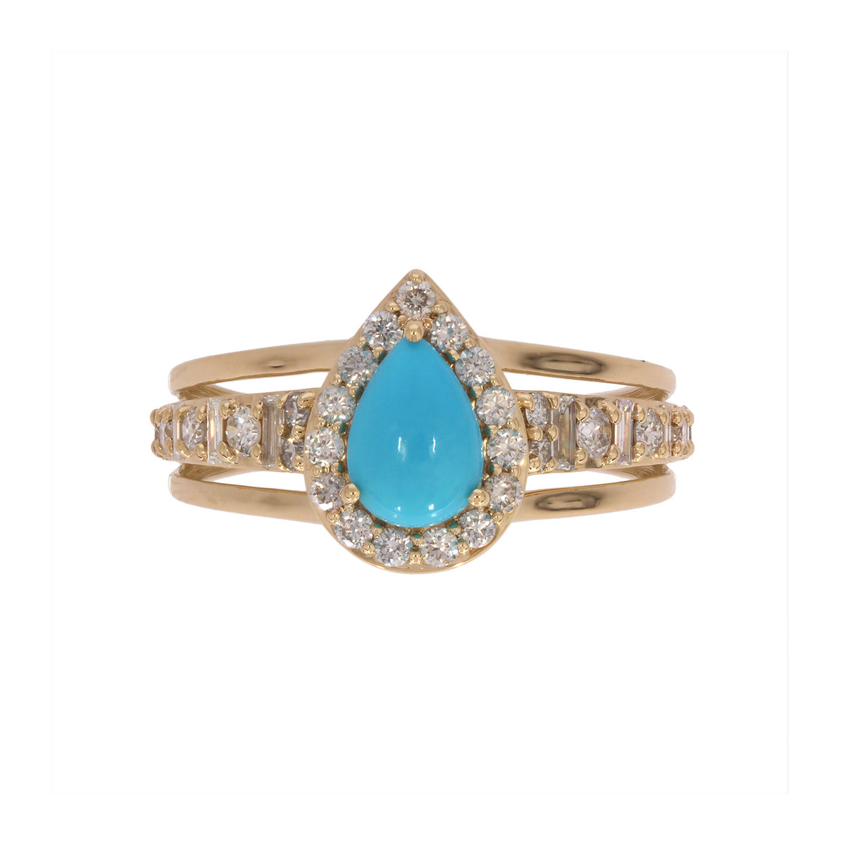 CR97174. 14K Solid Gold Diamond and Gemstone Ring