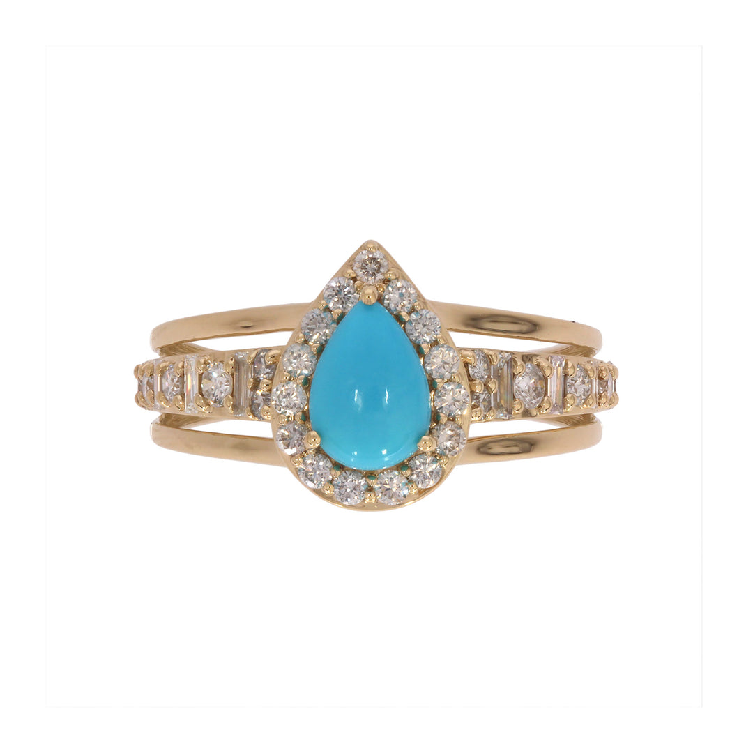 CR97174. 14K Solid Gold Diamond and Gemstone Ring