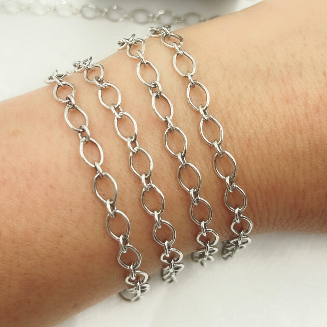 Oxidized 925 Sterling Silver Short & Long Link. V98OX