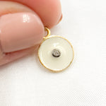 Load image into Gallery viewer, DC223A. Diamond Sterling Silver Round Enamel Charm
