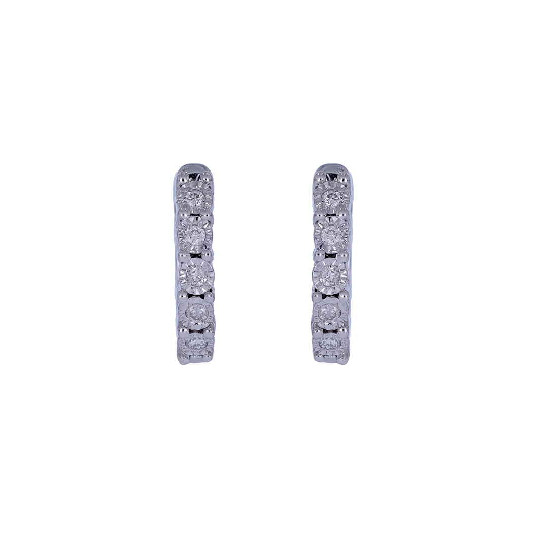 EHA56424. 14K Solid White Gold Diamond Earring