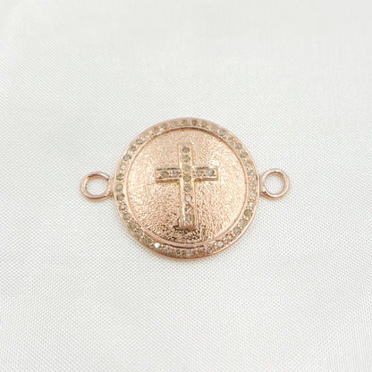 DC548. Diamond Sterling Silver Cross Connector