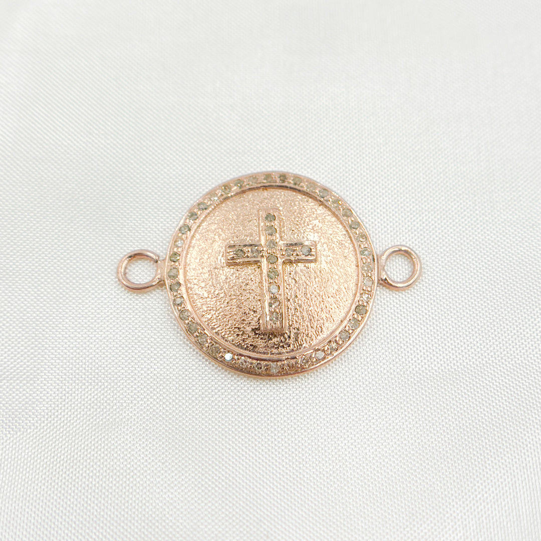 DC548. Diamond Sterling Silver Cross Connector