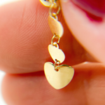 Load image into Gallery viewer, 14K Gold Dangle Earring with Hearts. GER118
