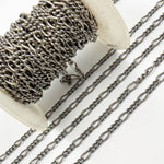 Load image into Gallery viewer, 5031COX. Oxidized Sterling Silver Smooth Figaro Chain
