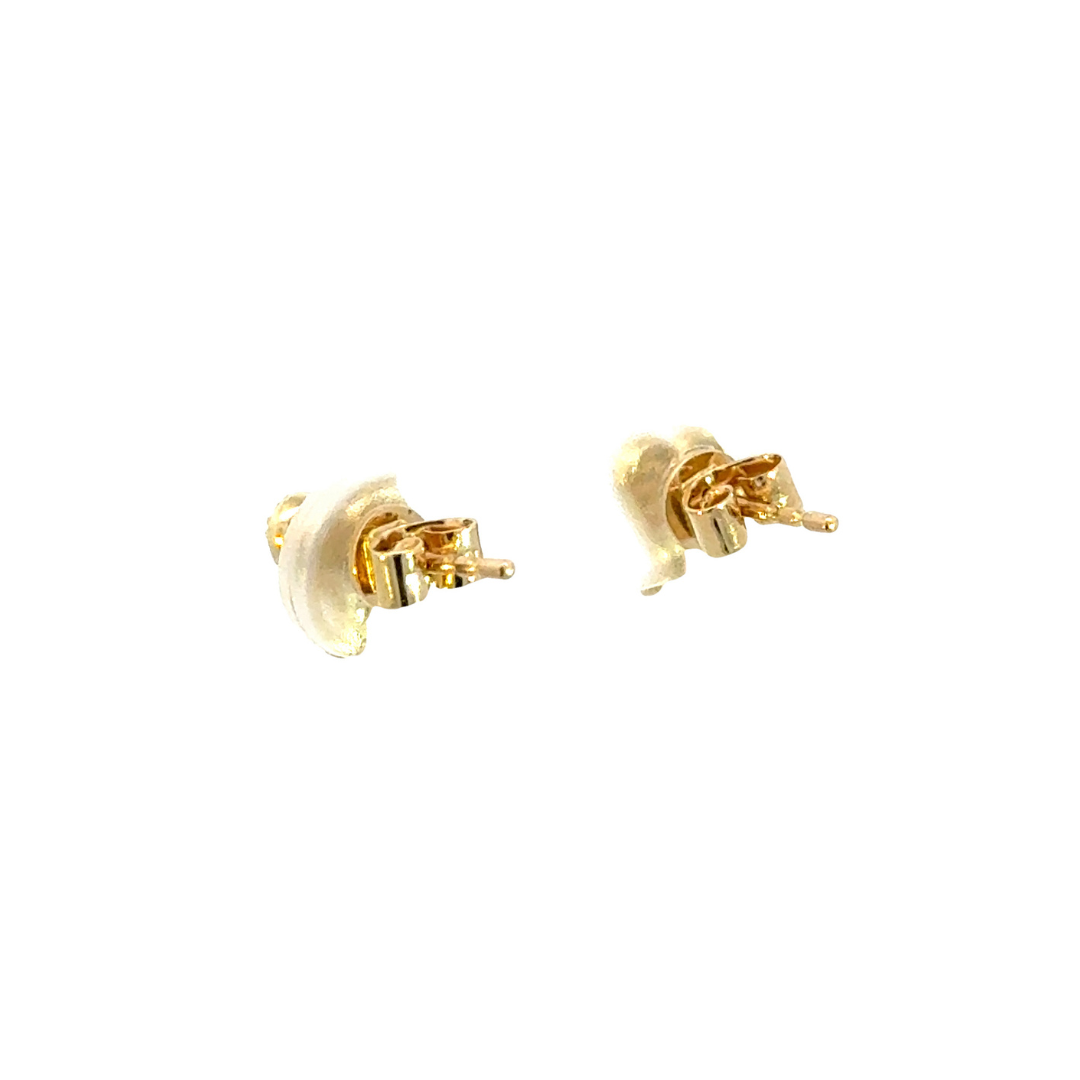 ER415222Y. 14K Solid Gold Diamond Ray