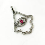 Load image into Gallery viewer, DP042. Diamond &amp; Sterling Silver Hamsa Pendant
