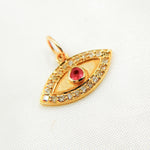 Load image into Gallery viewer, 14k Solid Gold Diamond and Gemstone Eye Charm. GDP34EYE
