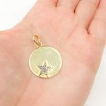 Load image into Gallery viewer, DP704. Diamond Sterling Silver Round Star Pendant
