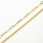 Load image into Gallery viewer, TRE007. 14K Solid Gold Hollow Paperclip and Rolo Fancy Necklace
