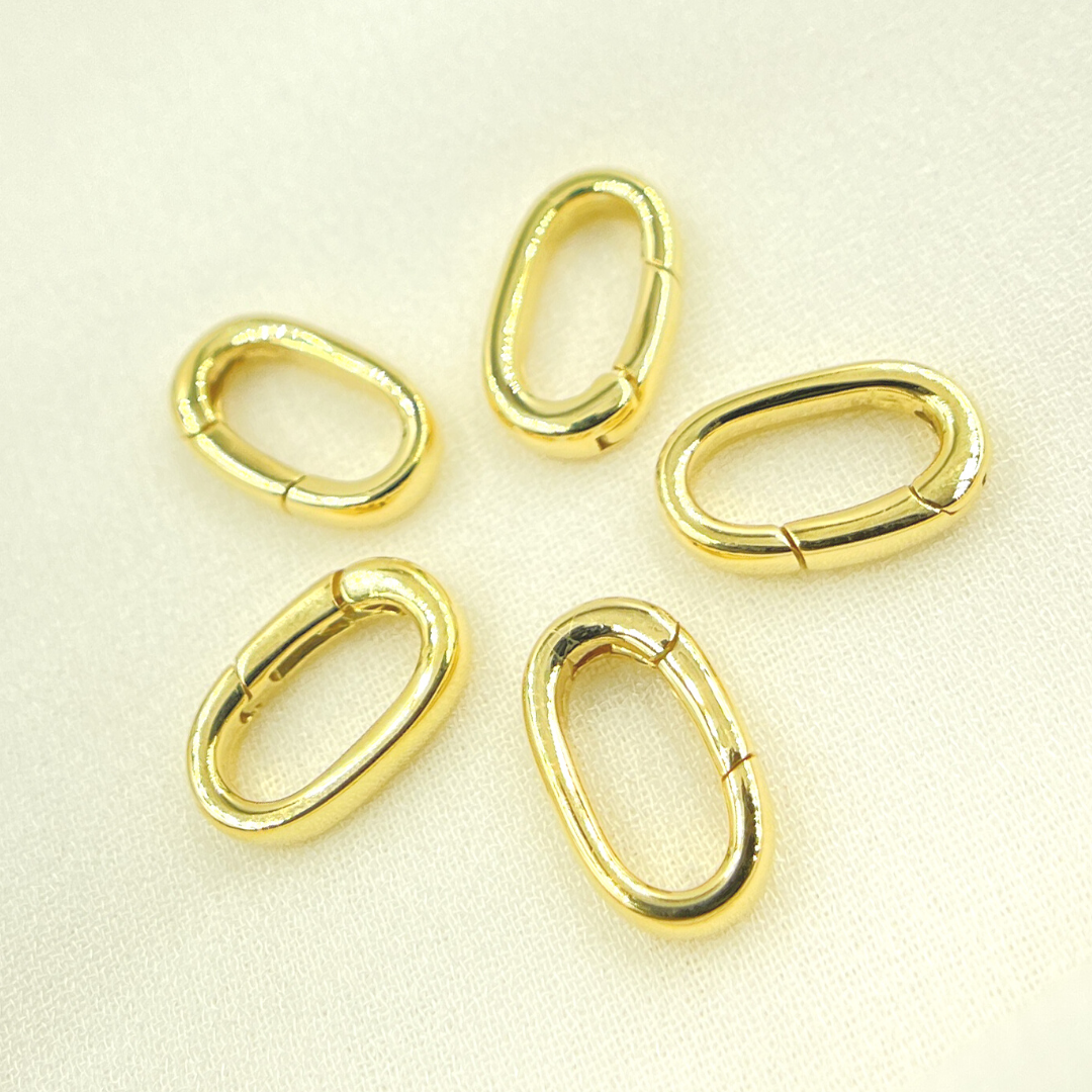 Gold Plated 925 Sterling Silver Oval Clasp. Size 14x8mm. 694