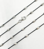 Load image into Gallery viewer, Black Rhodium 925 Sterling Silver Satellite Finish Necklace. 5Necklace
