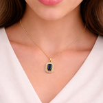 Load image into Gallery viewer, GDP410. 14K Solid Gold Diamond Rectangle Charm