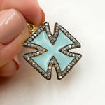 Load image into Gallery viewer, DP286A. Diamond Sterling Silver Cross Enamel Pendant
