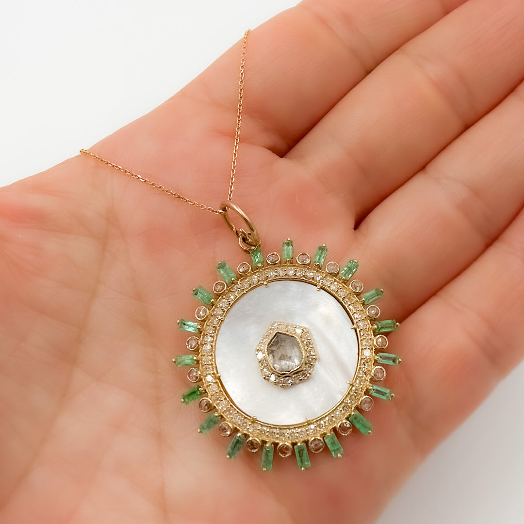 14K Gold Round Pendant