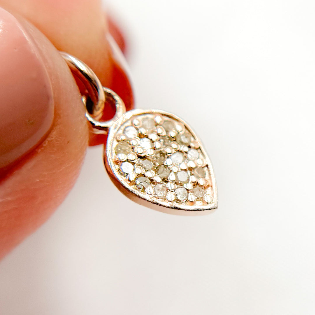 DC969. Diamond Sterling Silver Drop Charm