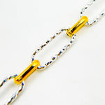 Load image into Gallery viewer, V309TT. Gold Filled and Silver Mixed Link Long and Short Chain - Smooth &amp; Diamond Cut Links