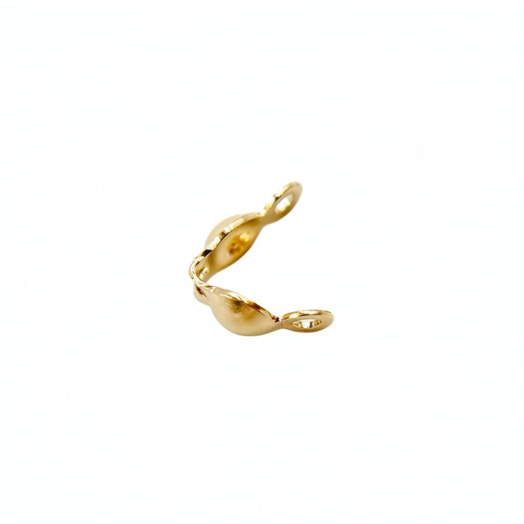 4001181. Gold Filled Clamshell Bead Tip with Two Rings