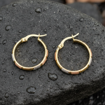 Load image into Gallery viewer, GER50. 14K Solid Tri-Tone Gold Earrings Circle Shape Hoop