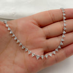 Load image into Gallery viewer, 14K Solid White Gold Diamond Drops Necklace. NFT70660
