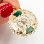 Load image into Gallery viewer, Gold Symbols Round Pendant
